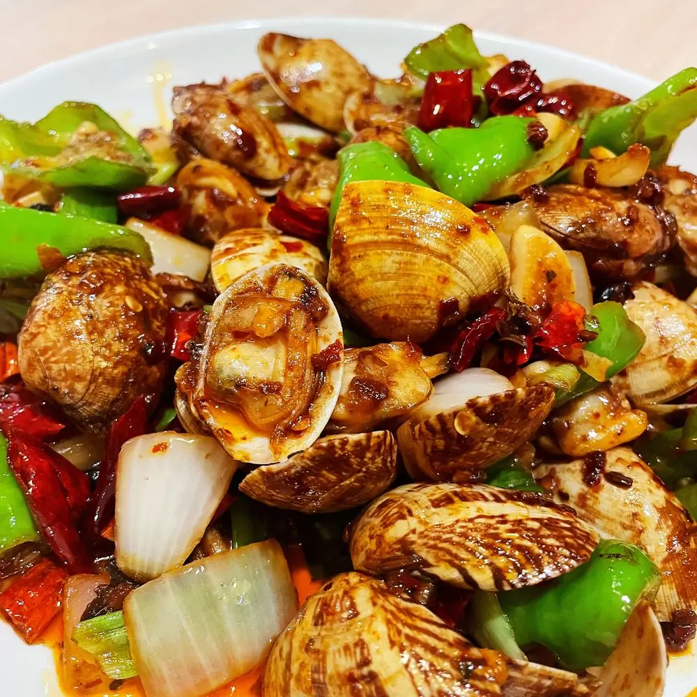 Stir-fried clams with chili & pepper at Sichuan Spicy Factory 大川小渝，a Chinese Restaurant in Chino